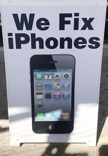 We Fix iPhones Sign